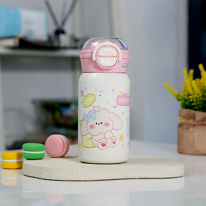 Mini Pocket Straw Insulated Cup with Pop-up Lid for Children
