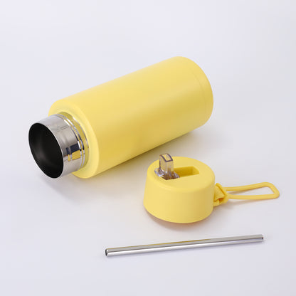 Simple Compact Handheld 304 Stainless Steel Insulated Cup Outdoor Portable Straw Cup