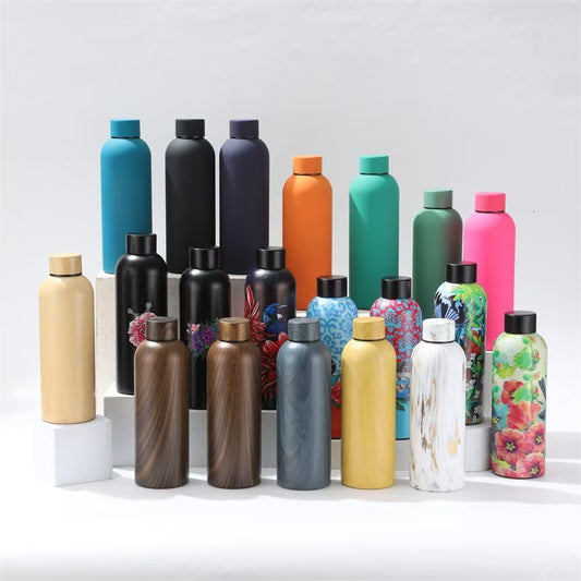 304 Stainless Steel Rubber Paint Small Mouth Bottle Thermos Cup Solid Color Minimalist