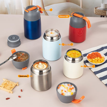 304 Stainless Steel Vacuum Insulated Lunch Box for Students and Office Workers with Portable Strap