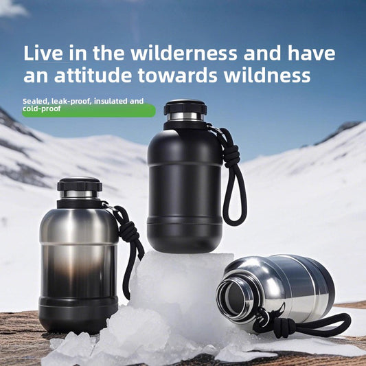 Large Capacity Outdoor Mountaineering Thermal Pot 316 Stainless Steel