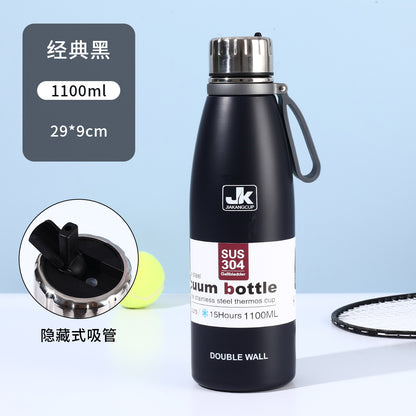 Coke Bottle 304 Stainless Steel Insulated Cup with Strap for Sports and Outdoor Use