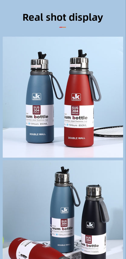 Coke Bottle 304 Stainless Steel Insulated Cup with Strap for Sports and Outdoor Use