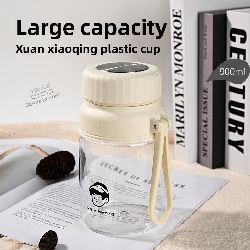 Large Capacity Plastic Cup Portable Tea Brewing Cup with Handle