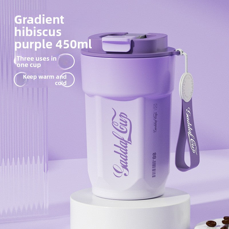 Simple 304 Stainless Steel Insulated Cup with Intelligent Temperature Measurement for Outdoor Sports and Portability