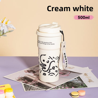 Ceramic Liner Double Drinking Rope Coffee Warmer Cup