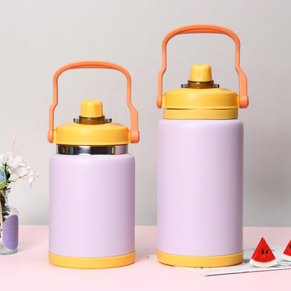 Outdoor sports water bottle stainless steel large capacity thermos cup