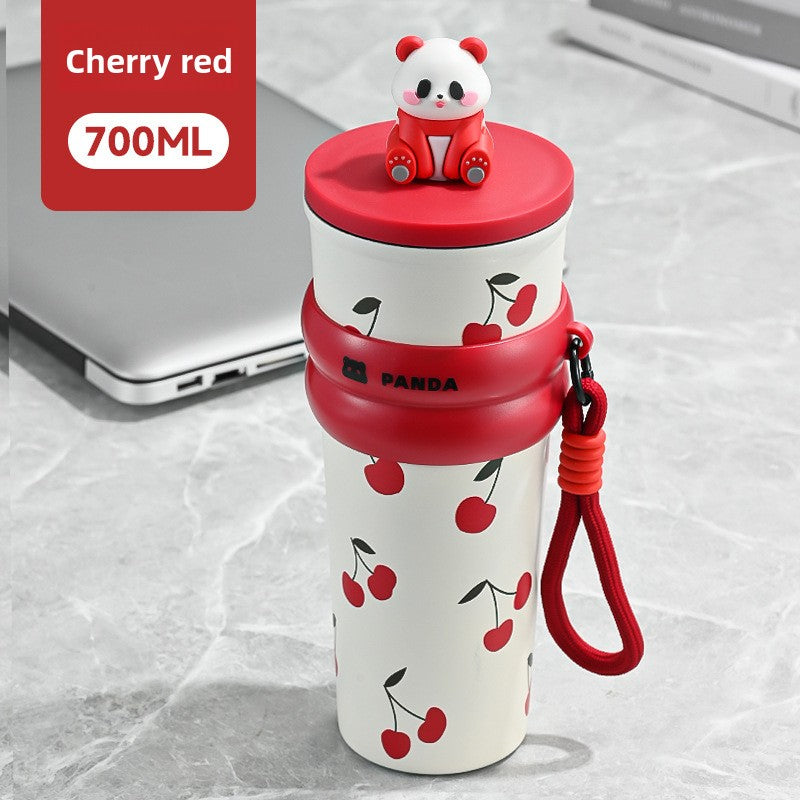 Insulated 316 Stainless Steel Thickened Portable Cup with Strap