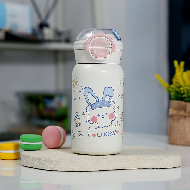 Mini Pocket Straw Insulated Cup with Pop-up Lid for Children