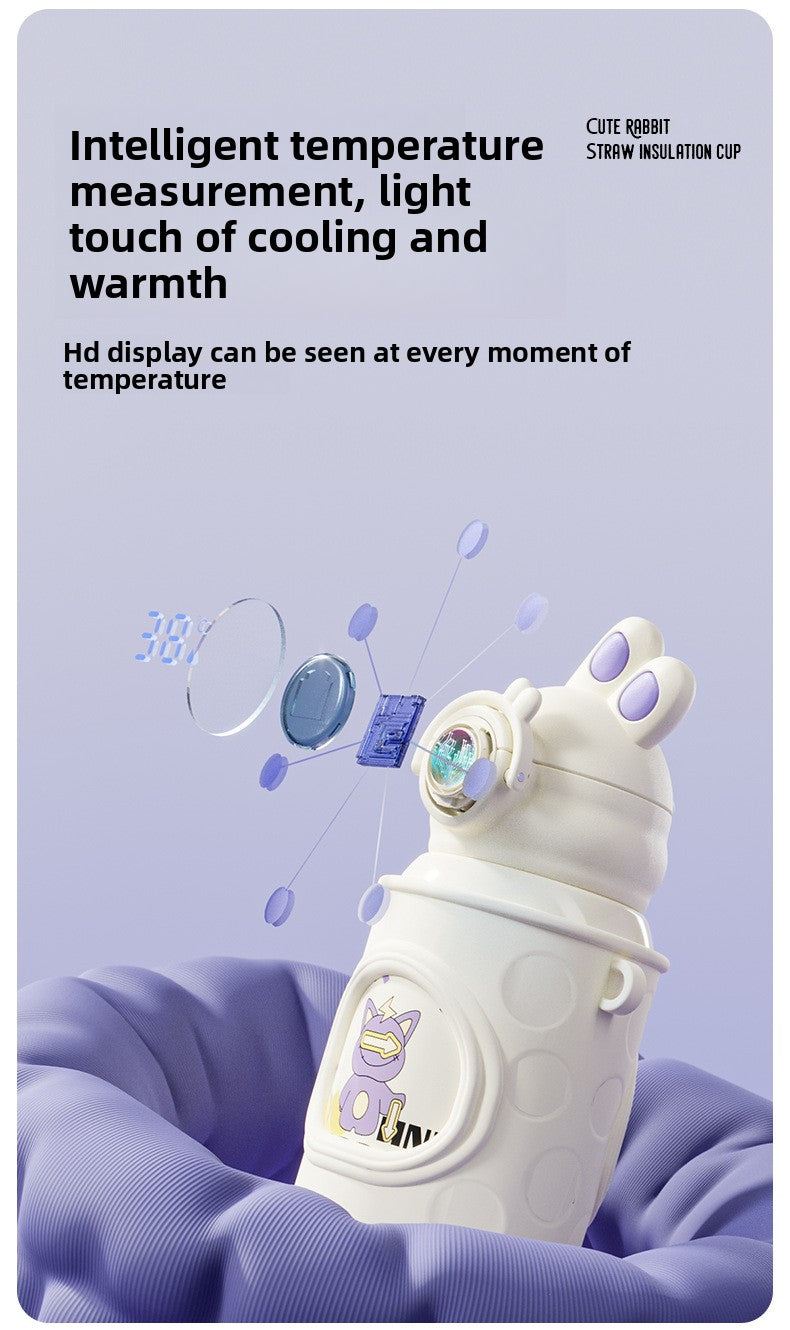 YY Rabbit 316 Stainless Steel Double-Layer Smart Temperature Measurement Water Cup