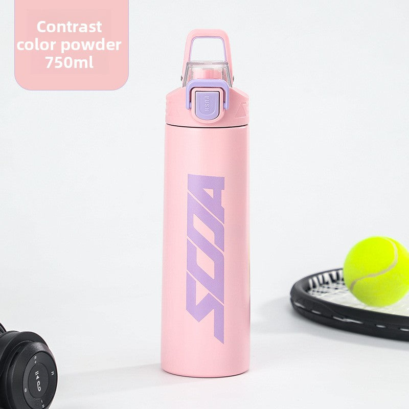 304 Stainless Steel Insulated Cup Outdoor Sports Water Bottle Fashionable Simple Bounce Cup