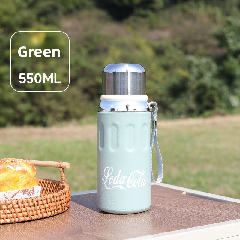 316 Stainless Steel Insulated Cup Outdoor Portable Insulated Bottle with Rope Bouncing Cup