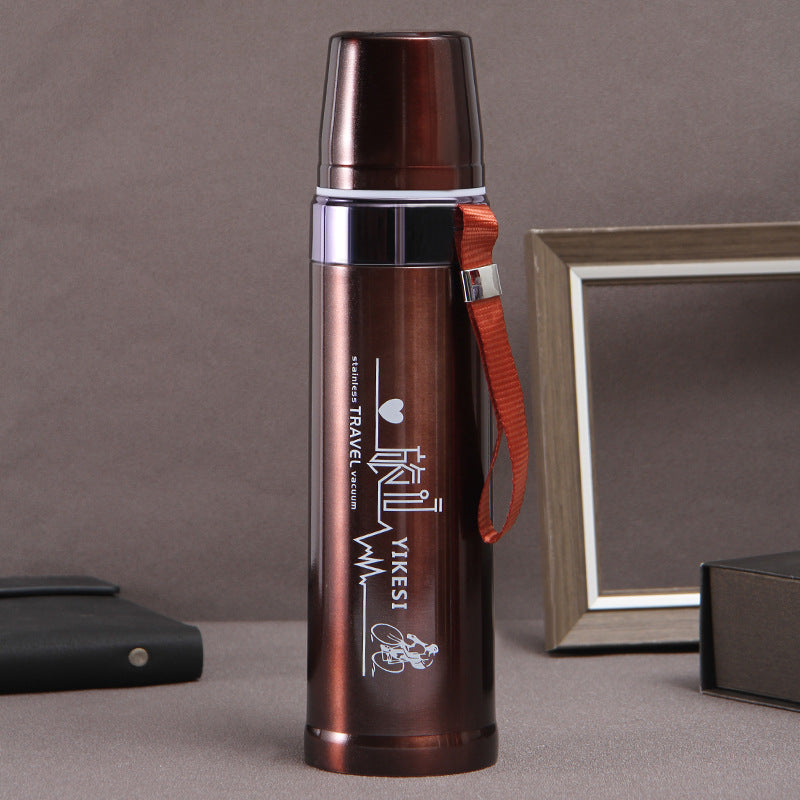 Large Capacity Ironclad Bullet Thermos Mug Outdoor Portable Sling Sports Kettle Car Mounted Portable Cycling Travel Kettle