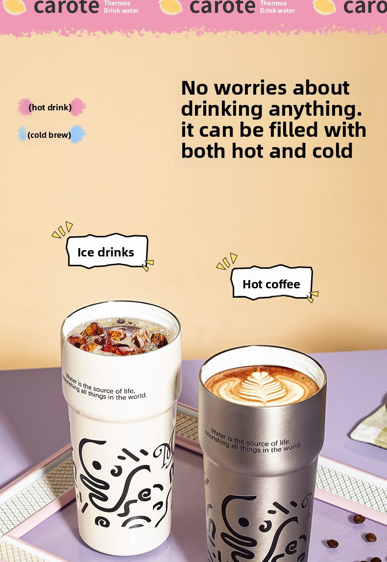 Ceramic Liner Double Drinking Rope Coffee Warmer Cup