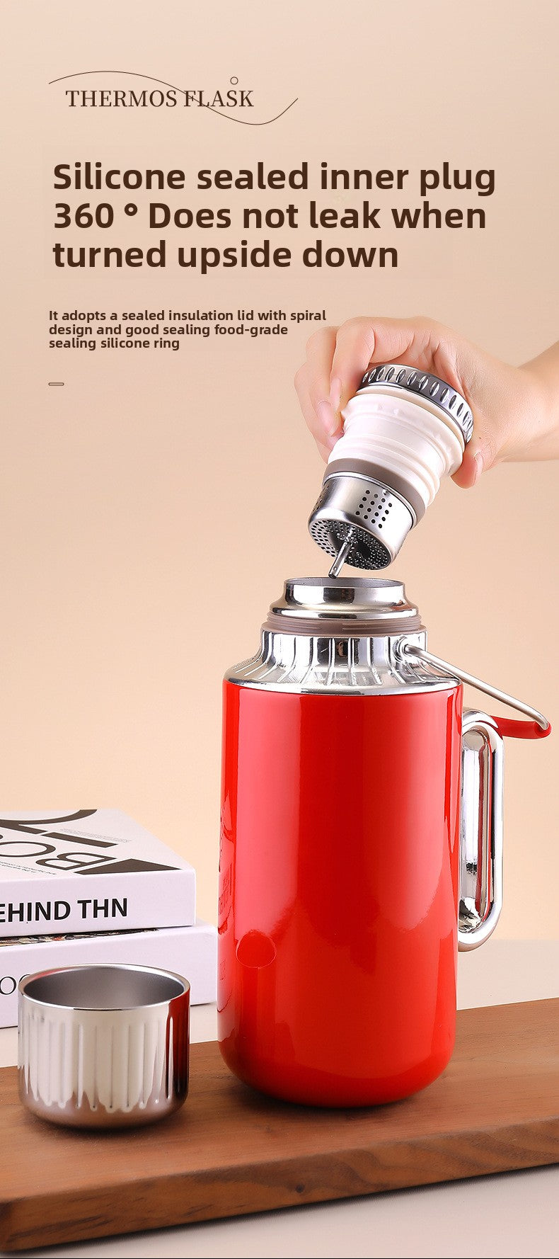 Large Capacity Insulated Tea Pot with Handle Portable Thermal Kettle