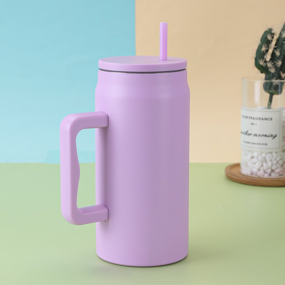 50OZ Big Mac Straw Cup 304 Stainless Steel Handle Insulated Cup