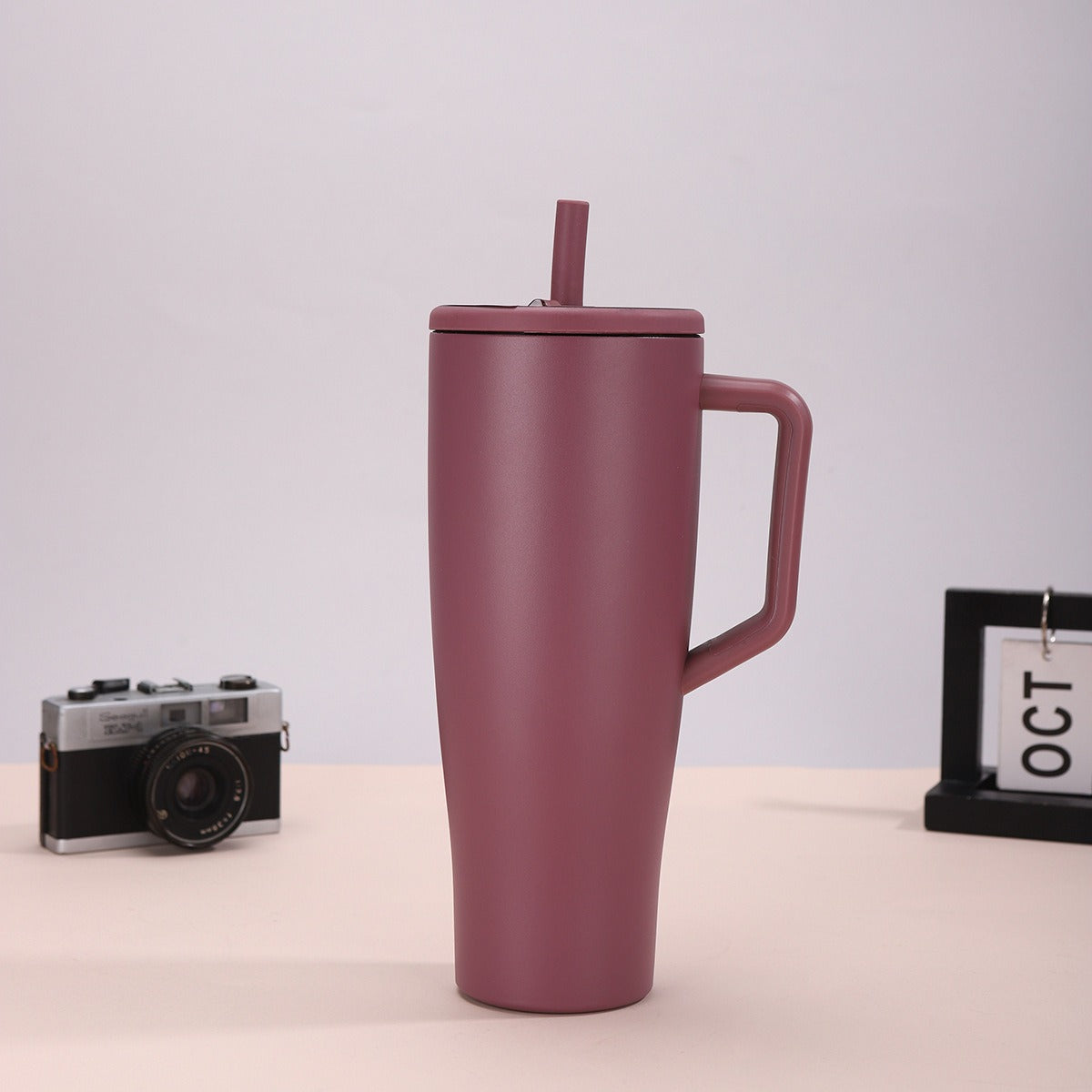 40oz Handle 304 Stainless Steel Straw Cup Outdoor Sports Leakproof