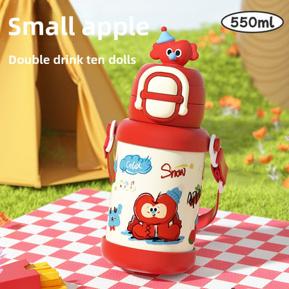 Cartoon Doll Children's Insulated Cup 316L Stainless Steel Outdoor Portable with Strap