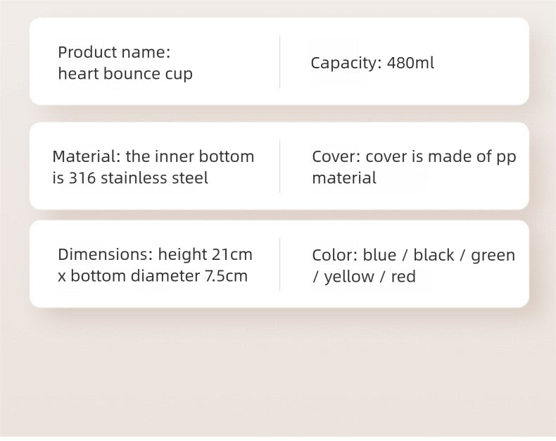 Bouncing Thermos Cup Cartoon Temperature Display Portable Water Cup