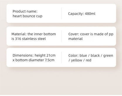 Bouncing Thermos Cup Cartoon Temperature Display Portable Water Cup