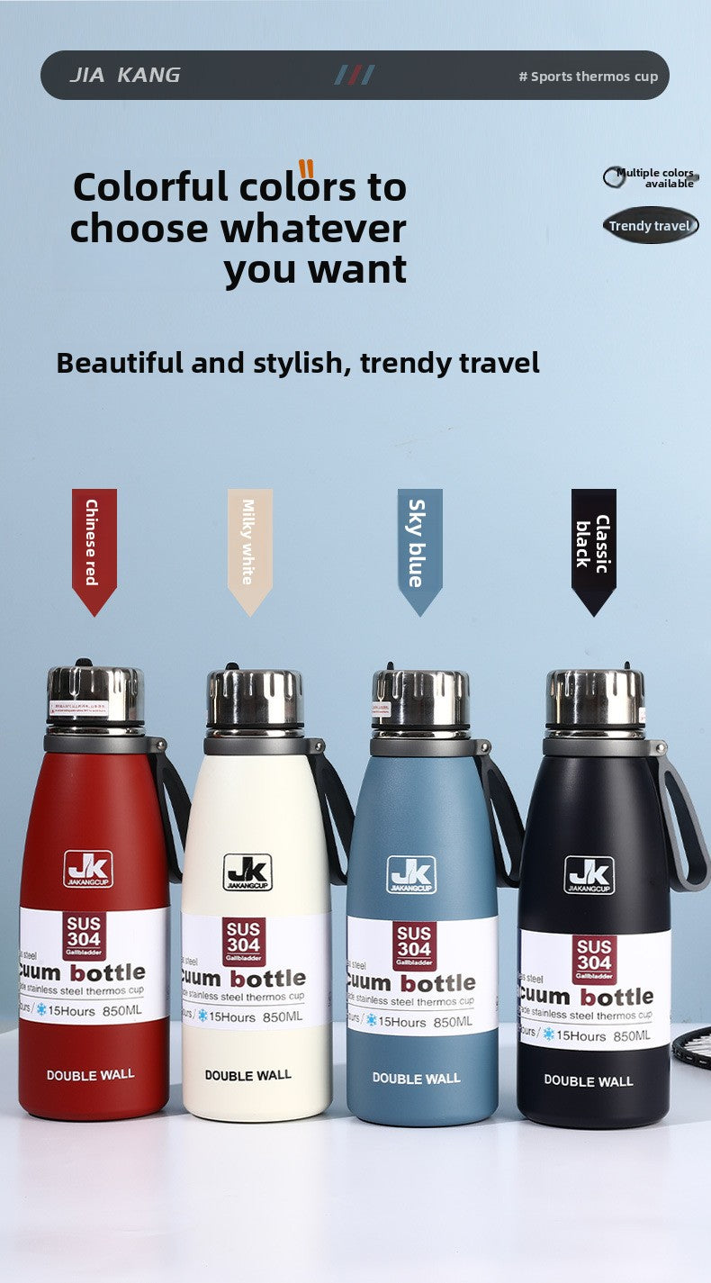 Coke Bottle 304 Stainless Steel Insulated Cup with Strap for Sports and Outdoor Use