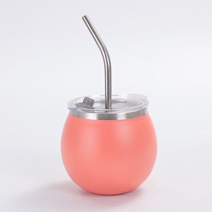 Mini Mate Tea Cup with Straw 304 Stainless Steel Pocket Portable