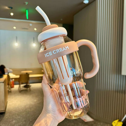 Large capacity plastic cup outdoor sports portable water bottle food grade