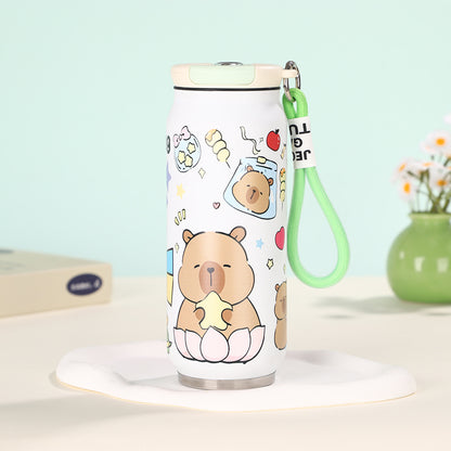 Creative Cartoon Cute Easy-to-Pull Can 304 Stainless Steel Insulated Cup with Strap