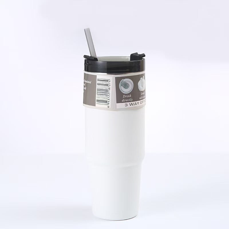 30OZ Stainless Steel Insulated Cup Portable Straw Cup Coffee Cup