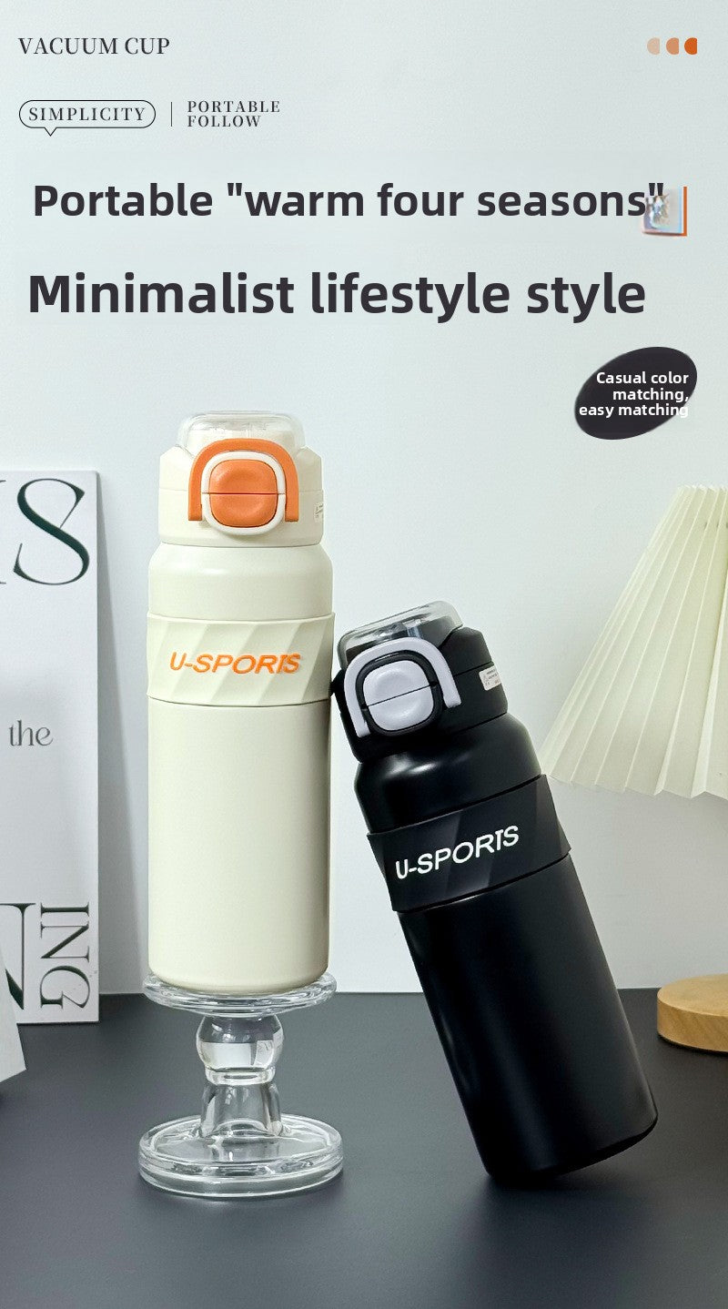 316 Stainless Steel Insulated Cup Convenient Outdoor Sports Pop-up Lid