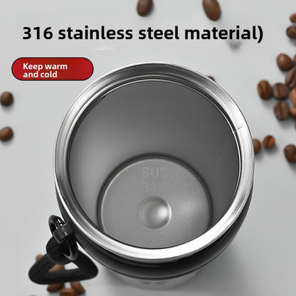 Insulated 316 Stainless Steel Thickened Portable Cup with Strap