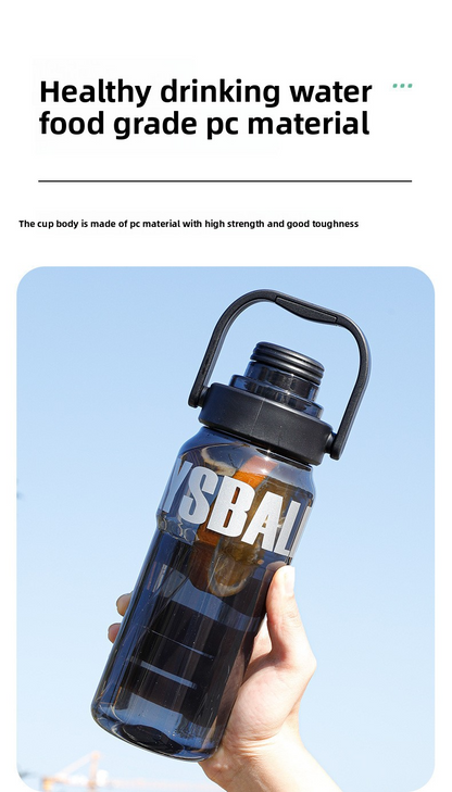 Large-capacity straw double-drink high-temperature resistant portable plastic cup