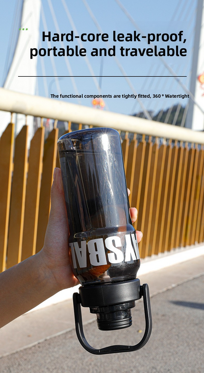 Large-capacity straw double-drink high-temperature resistant portable plastic cup