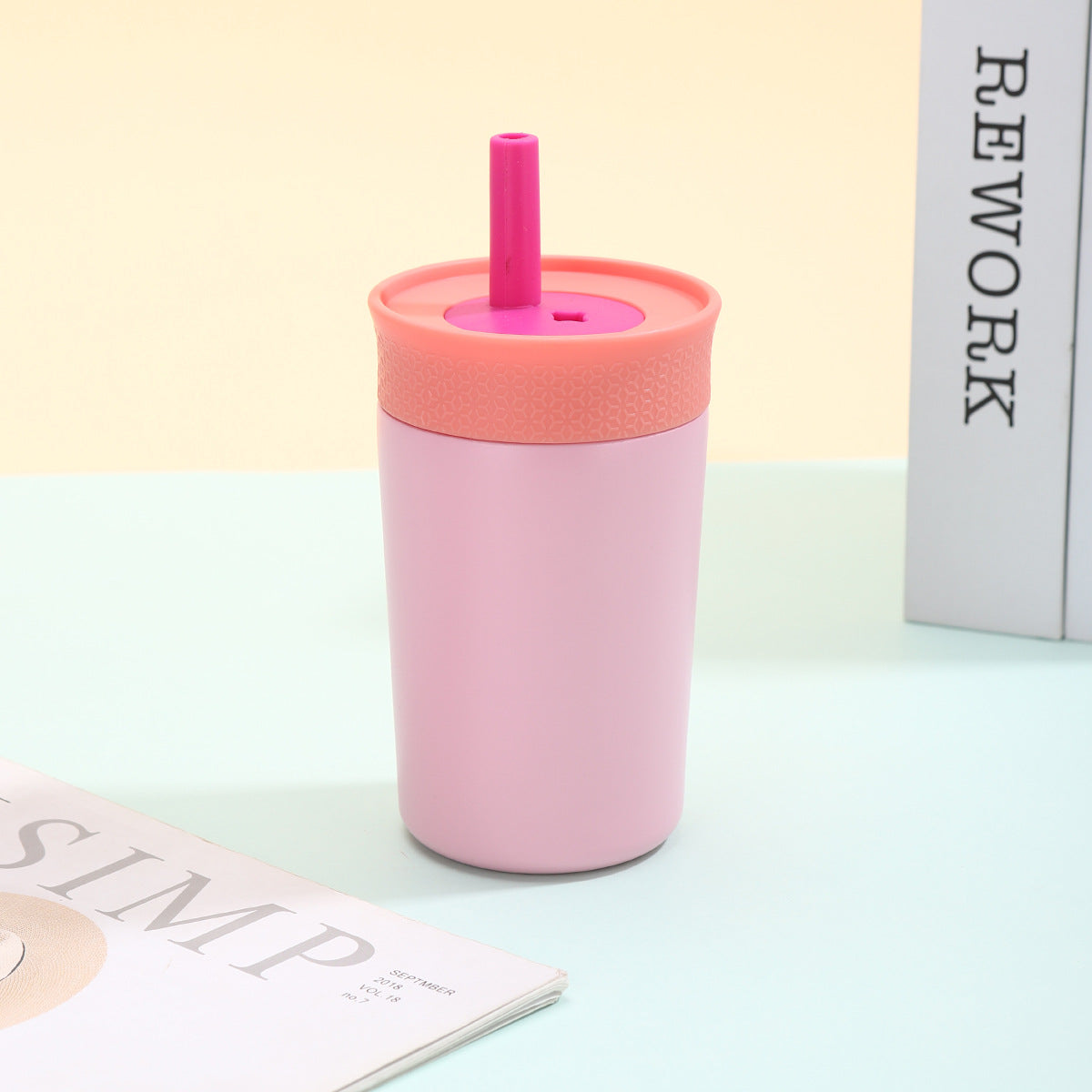12oz Mini 304 Stainless Steel Silicone Straw Insulated Cup