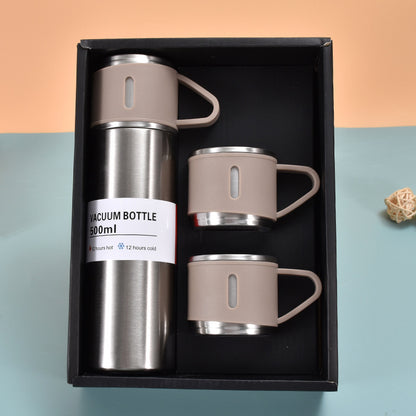 Business One Cup Three Lid Insulated Cup Set 304 Stainless Steel Portable Gift