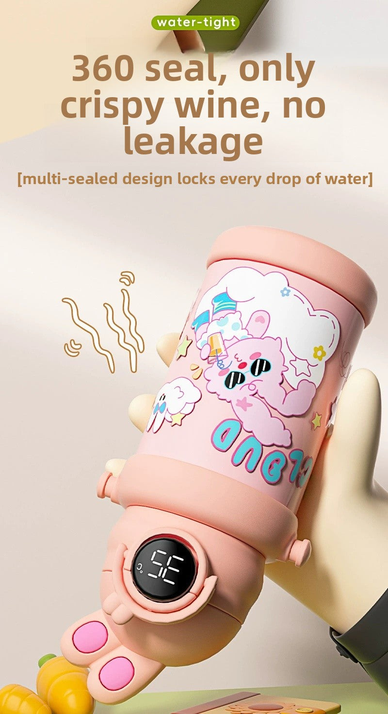 Double Drinking Straw Water Cup 316 Stainless Steel Portable Insulated Cup