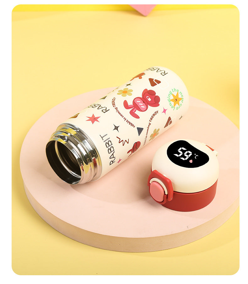 Bouncing Thermos Cup Cartoon Temperature Display Portable Water Cup