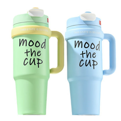 Handle Straw Insulated Cup Compatible with Car Cup Holder