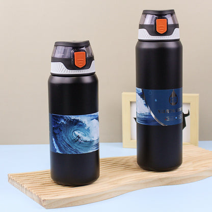 Pop-up Lid Direct Drinking Cup 316 Stainless Steel Insulated Cup Cold and Ice Retention Cup Portable Sports Water Bottle