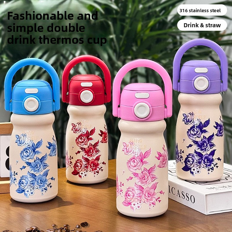 Cartoon Children's Insulated Cup 316 Stainless Steel Portable Tote Bottle