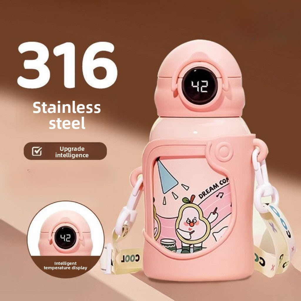 Smart Children's Student 316 Stainless Steel Insulated Cup with Straw Portable Water Bottle