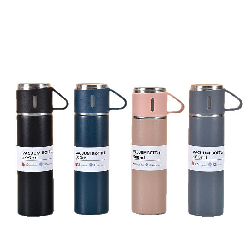 Business One Cup Three Lid Insulated Cup Set 304 Stainless Steel Portable Gift