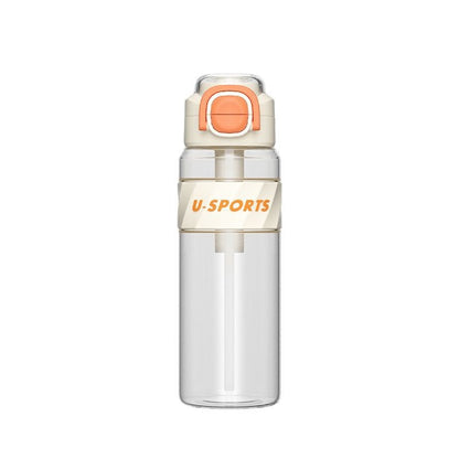Straw Plastic Water Cup Double Drinking Outdoor Large Capacity Fitness Sports Water Bottle