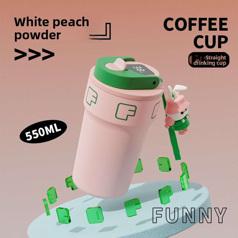 Temperature Display Travel Straw 316 Insulated Cup Office Coffee Cup