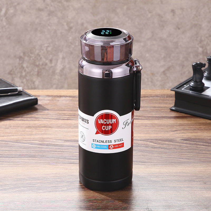 304 Stainless Steel Vacuum Insulated Kettle Intelligent Temperature Display Hiking Kettle Portable Outdoor Sports Water Bottle