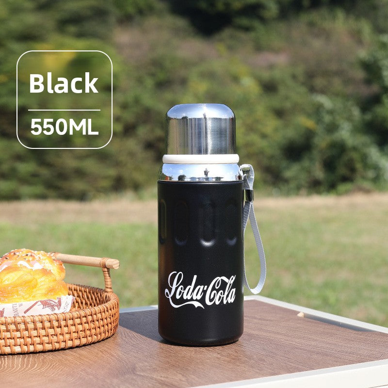 316 Stainless Steel Insulated Cup Outdoor Portable Insulated Bottle with Rope Bouncing Cup