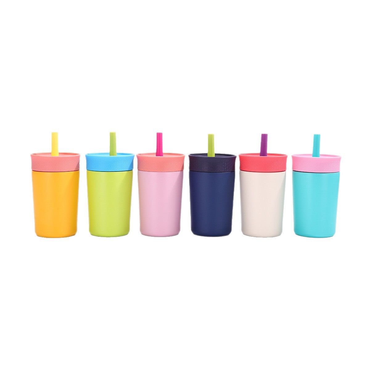 12oz Mini 304 Stainless Steel Silicone Straw Insulated Cup