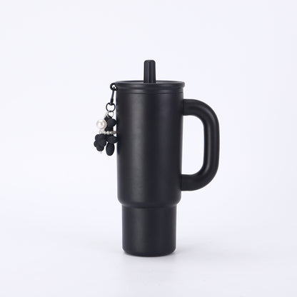304 Stainless Steel Handle Insulated Cup Portable Car Straw Cup