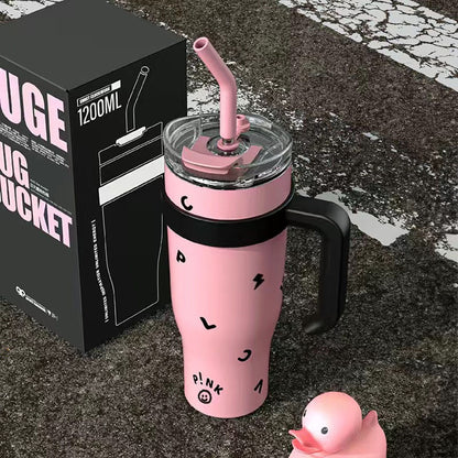 304 Stainless Steel Insulated Cup High Aesthetic 40oz Car Straw Cup