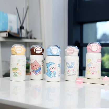 Mini Pocket Straw Insulated Cup with Pop-up Lid for Children